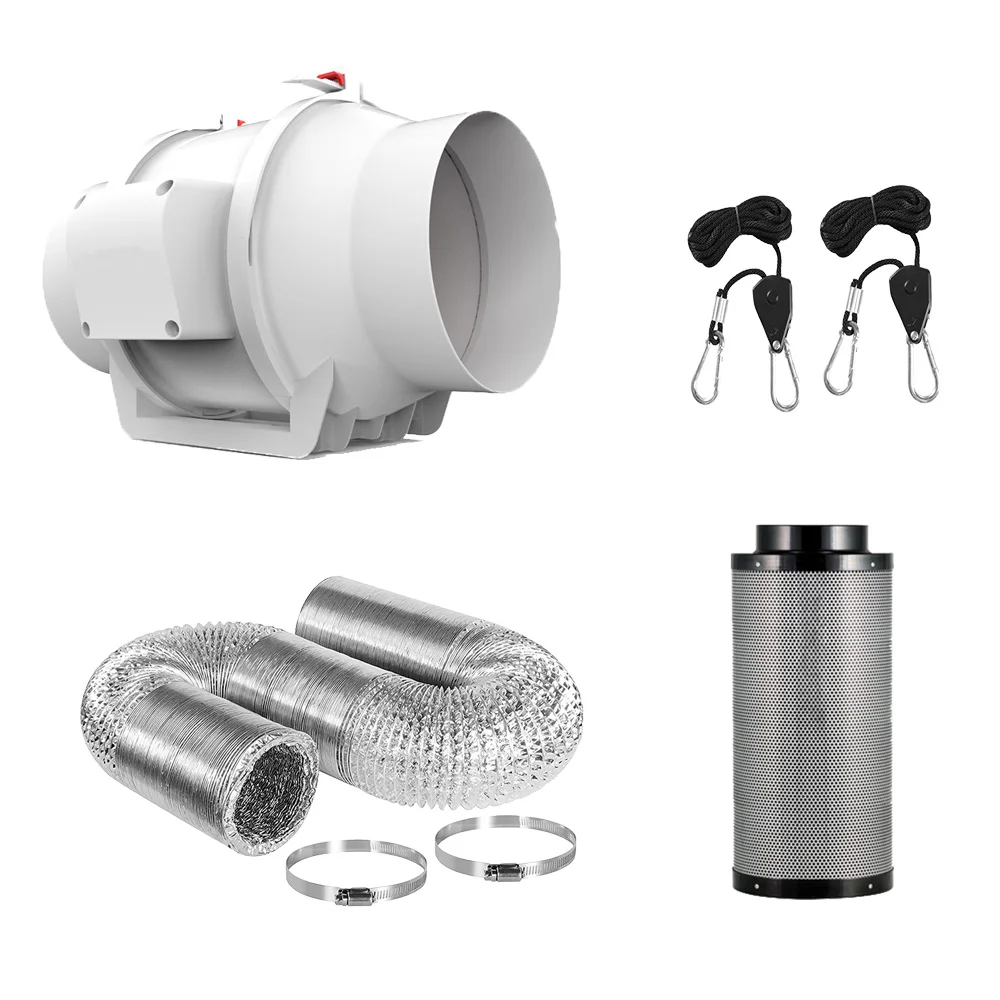 

ARTOO 6inch Grow Tent Fans&Activated Air Filter Circular fan for GreenHouse Grow Tent Hydroponic LED HPS/MH Grow Light