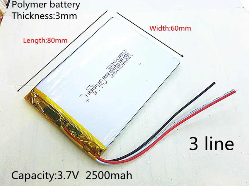 Полимерная литиевая батарея 306080 3,7 v 2500 mah love landing PDA smart tablet computer 3,7 v Polymer 3 line