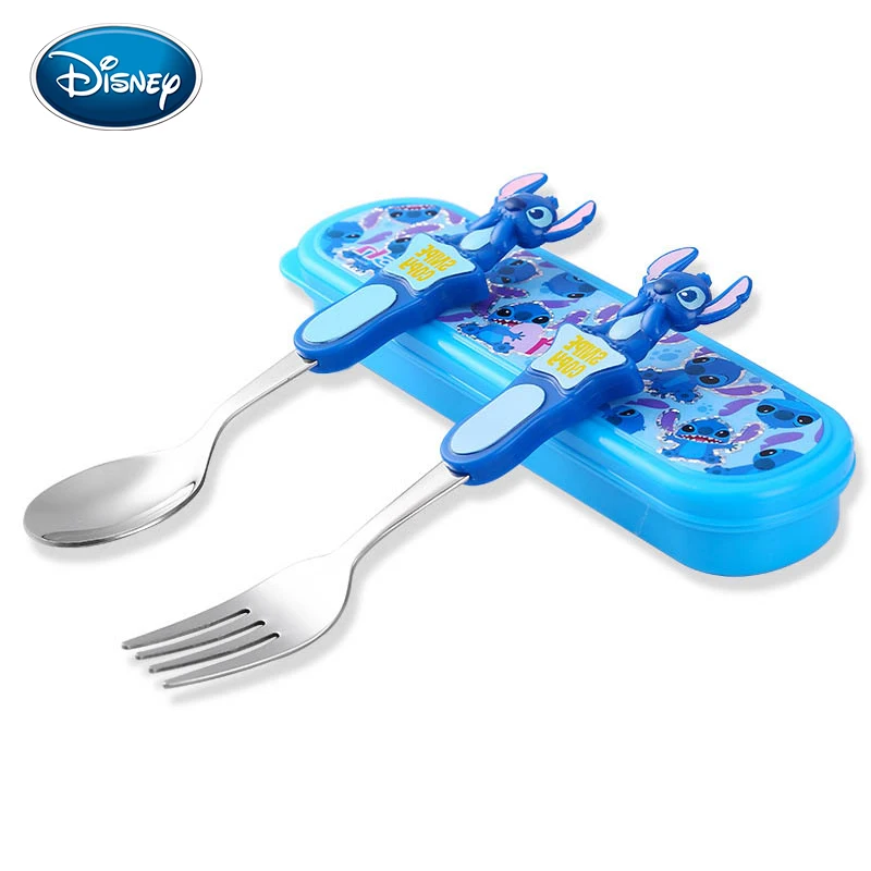 Disney детская столовая посуда, нержавеющая сталь детский набор ложка и вилка портативная обучающая ложка детская тренировочная ложка