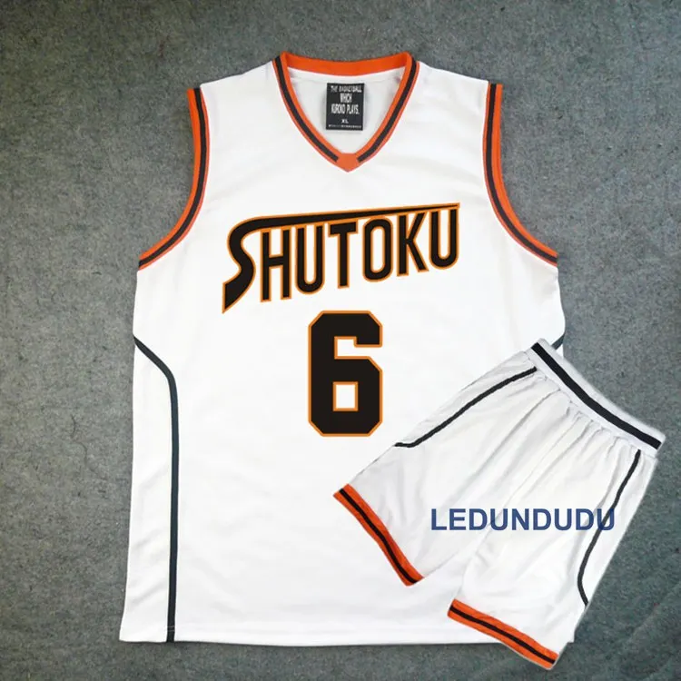 Аниме Kuroko no Basuke Basket костюмы для косплея Shutoku школьная форма Midorima Shintaro для мужчин Джерси Спортивная одежда Топы Шорты Комплект - Цвет: Shutoku white 6