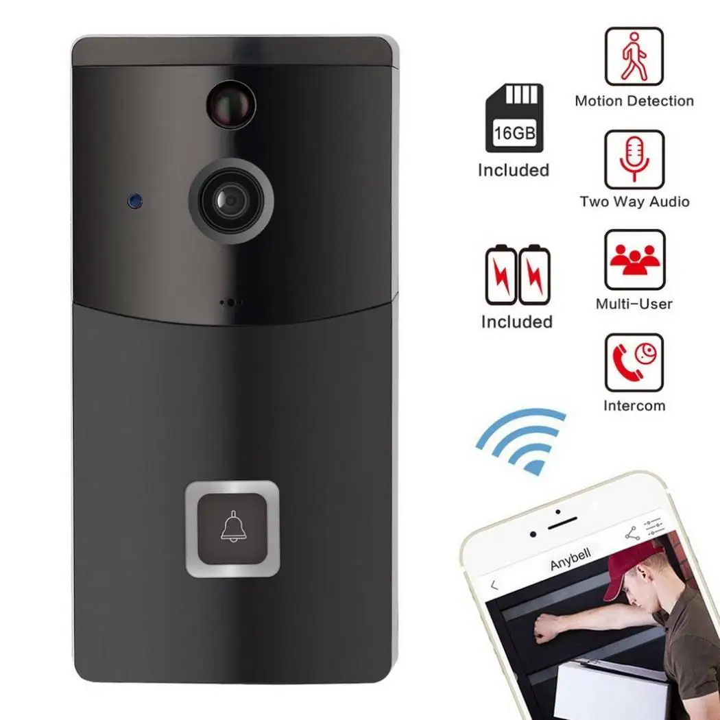 

Home Remote Monitoring Real-Time Two-Way Talk WIFI 80%RH 15s, 30s, 60s(Adjustable) Wireless Smart Doorbell