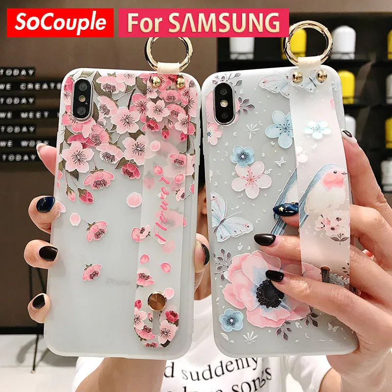 SoCouple чехол на запястье для Samsung Galaxy A50s A40 A30 A60 A70 A20 S9 S8 S10 S20 Note 8 9 10 Plus Мягкий телефона