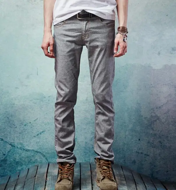 True Famous Brand Casual Straight Denim Jeans Men Pants Blue Pantacourt