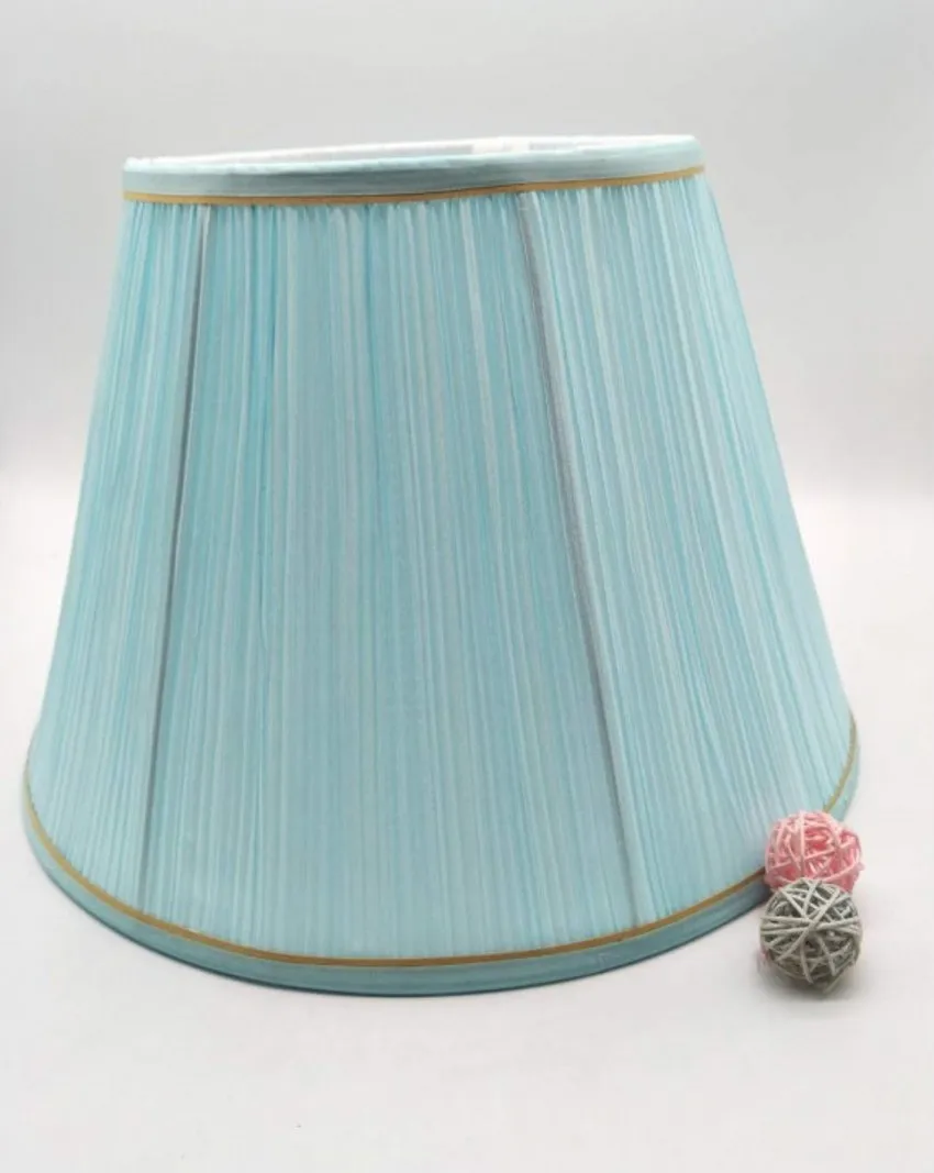 E27 lamp shade for table lamp bedroom lamp shade round shape Light blue cloth art lamp shade