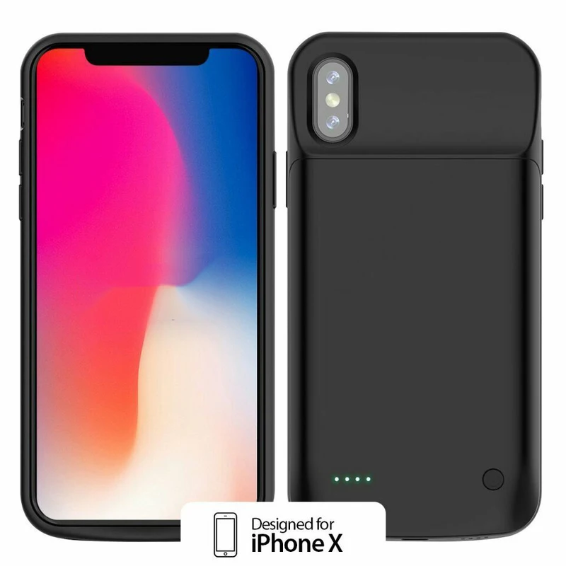 

NENG 3200/4000mah Charging Case Black Protective for Iphone X Xs Xr Xs Max External Battery Charger Case Battery Pack Phone Case