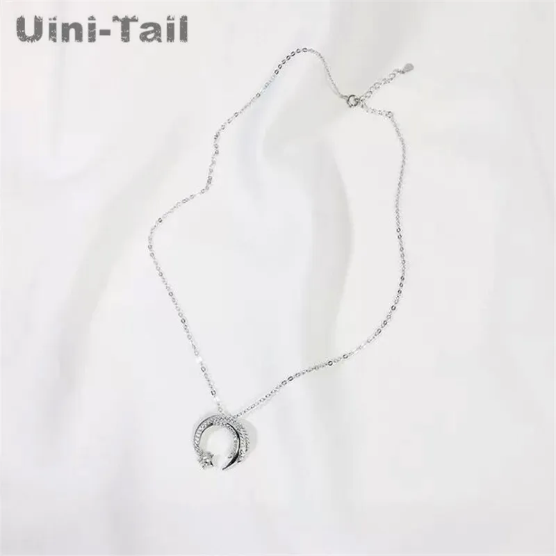 Uini-Tail, новинка,, Стерлинговое Серебро 925 пробы, скользящее, падающее, метеор, микро-инкрустированное ожерелье, метеоритный сад, модные трендовые ювелирные изделия GN698