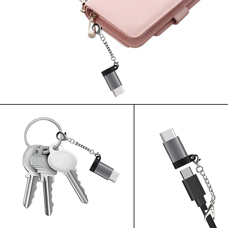Type c USB mini Key Ring Adapter type чехол из алюминиевого сплава подходит для C Android Micro