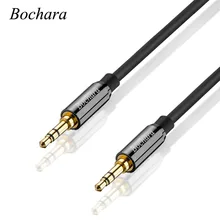 Bochara Gold Plated 3 5mm Audio font b Cable b font Male to Male Shielded For