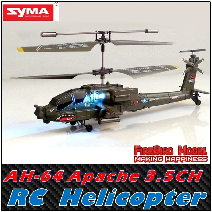 SYMA S109G AH 64 "Apache" 3.5CH Indoor RC Helicopter , Radio remote control Toys, Free shipping