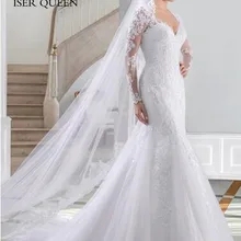Vestido De Noiva свадебное платье Русалочки с длинным рукавом больших