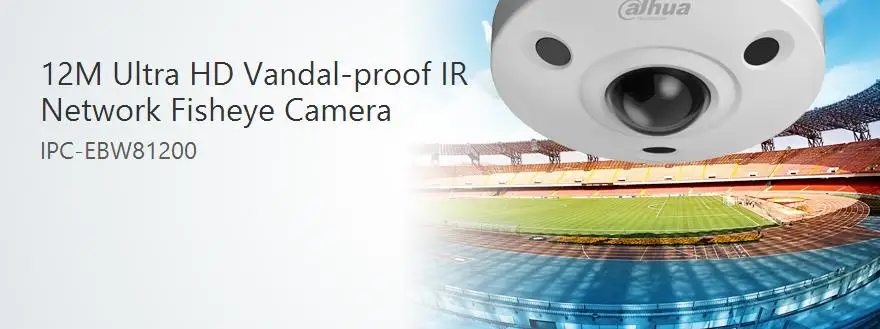 

DAHUA original Upgradable 12MP Ultra HD 4K IP Fisheye Camera PoE IPC-EBW81200 IP67 1k10 IR Network camera