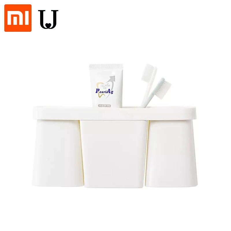 New Xiaomi Youpin Wash Cup Set Beige Simple And Generous Magnetic Absorption Draining No Nails 2Cup | Электроника