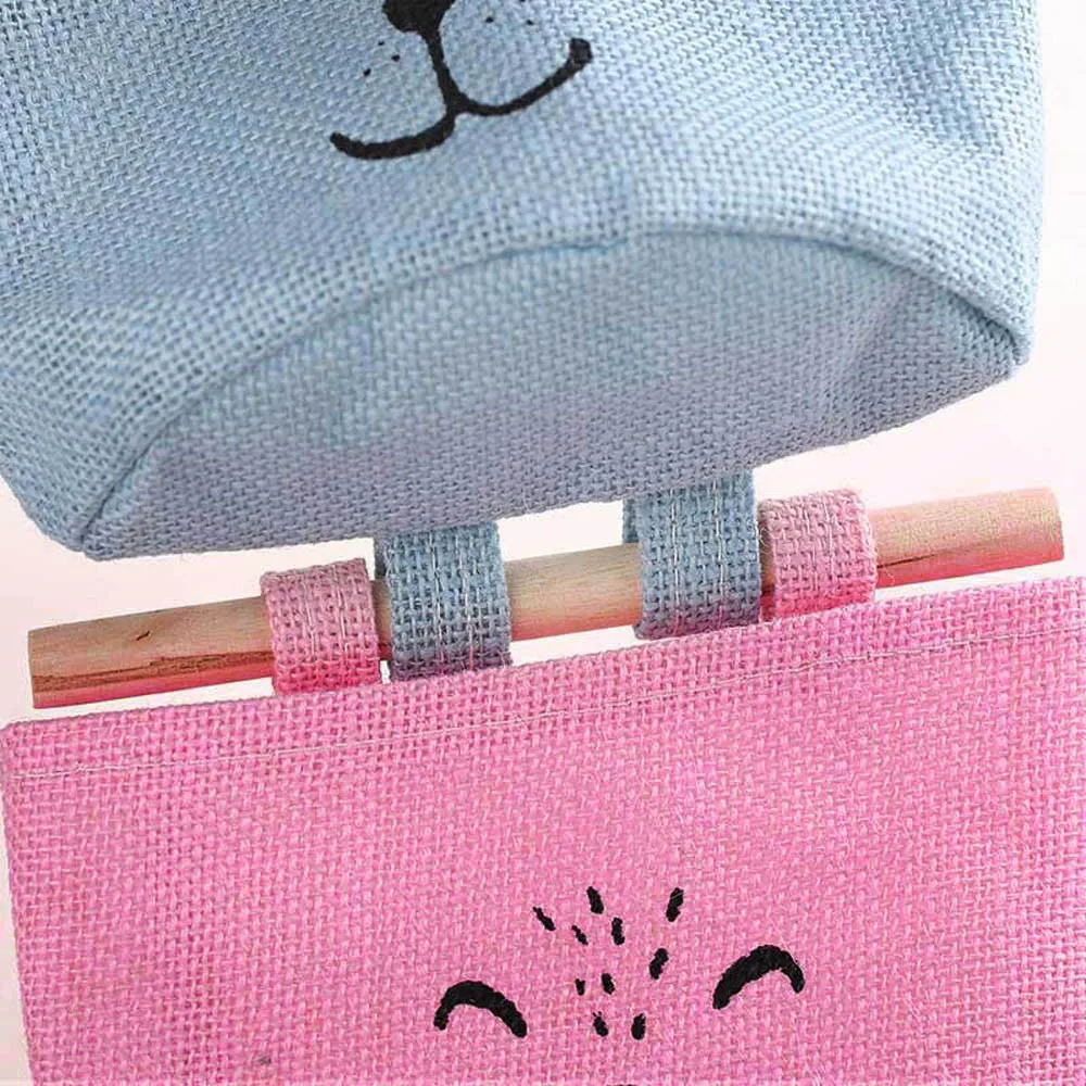 Snailhouse Wall Hanging Organizer Pocket Bag Sundries Storage Holder Colorful Cartoon Animal Decor Cotton Home Kitchen Door