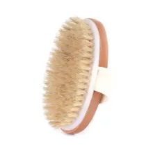 Сухая щетка для тела натуральный Кабан щетина органический сухой кожи щетка для тела бамбуковая влажная щетка для ванной