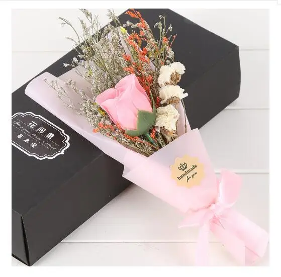 

soap rose flowers natural dry bouquet gift box Creative gift for valentine's day a gift for a friend at home