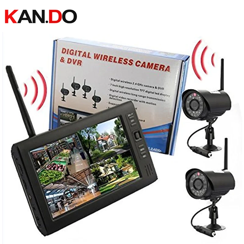 

record function 2.4G receive+2 cameras 7 inch LCD Monitor 2.4G Wireless Receiver CCTV Camera CCTV receiver baby monitor