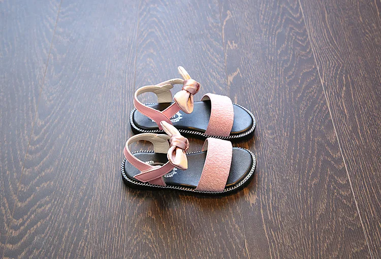 Новые летние корейские сандалии для девочек детская обувь для принцесс с бантом пляжная обувь с леопардовым принтом