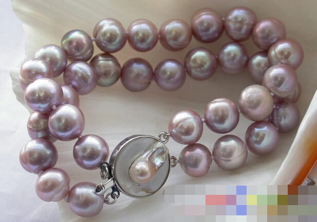 

09604 2ROW lavender ROUND FRESHWATER CULTURED PEARL BRACELET
