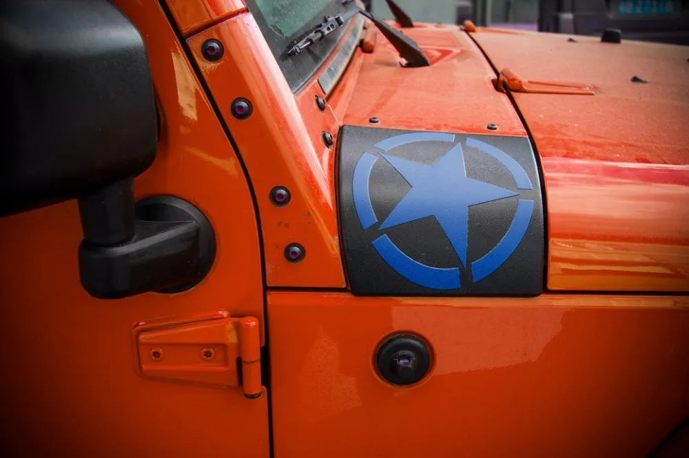 CarCarHome Гуд Звезда Алмазные Пластины клобук углу Броня Body Guard покрыть внешние планки для Jeep Wrangler 07 до
