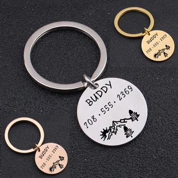 

Private Customized Key Chain Jewelry Stainless Steel Holder Hand Print 3 Color Choose Men Women Charm Car Keyring Decor