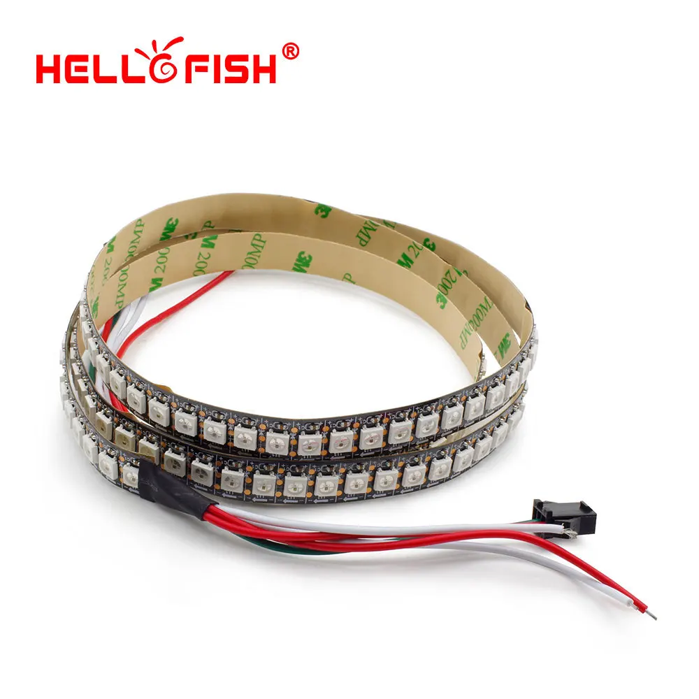 Hello Fish 1 м WS2812B полноцветная светодиодная лента 144 светодиодный/m Dream Running color СВЕТОДИОДНЫЙ лента белый/черный PCB