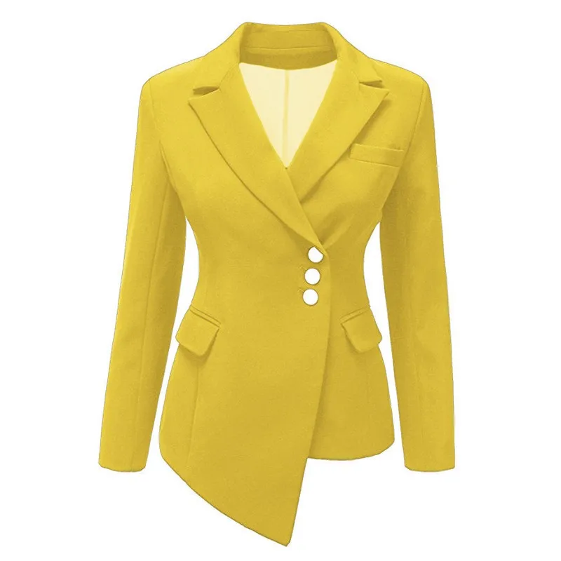 S-3XL Multiple Colour Women's Blazer Spring Autumn Irregular Women's Jacket Plus Size Blazer Woman Fashion Office Lady Blazer