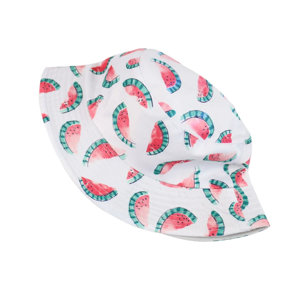 FOXMOTHER New Casquette Summer White Beach Watermelon Bucket Hat Women Korean Fashion Fruit Sun Caps Ladies Gorras