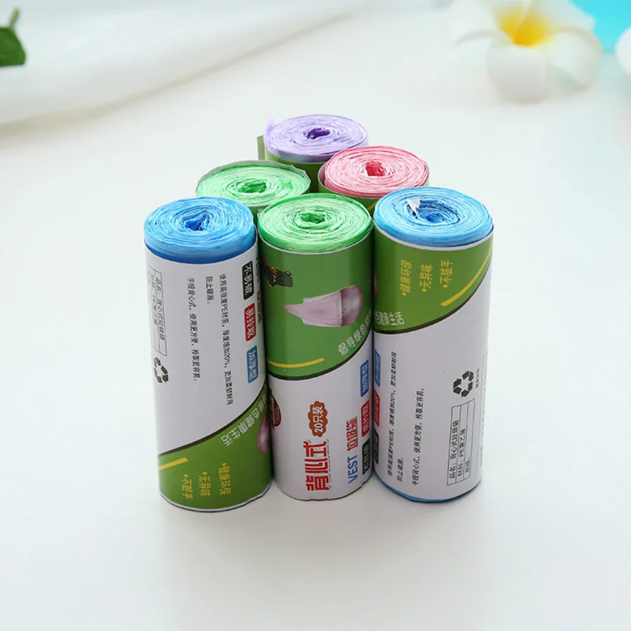 

2018 Brand New 1-Roll(20pcs) Rubbish Garbage Kitchen Toilet Clean-up Waste Trash Bags 5 Colors