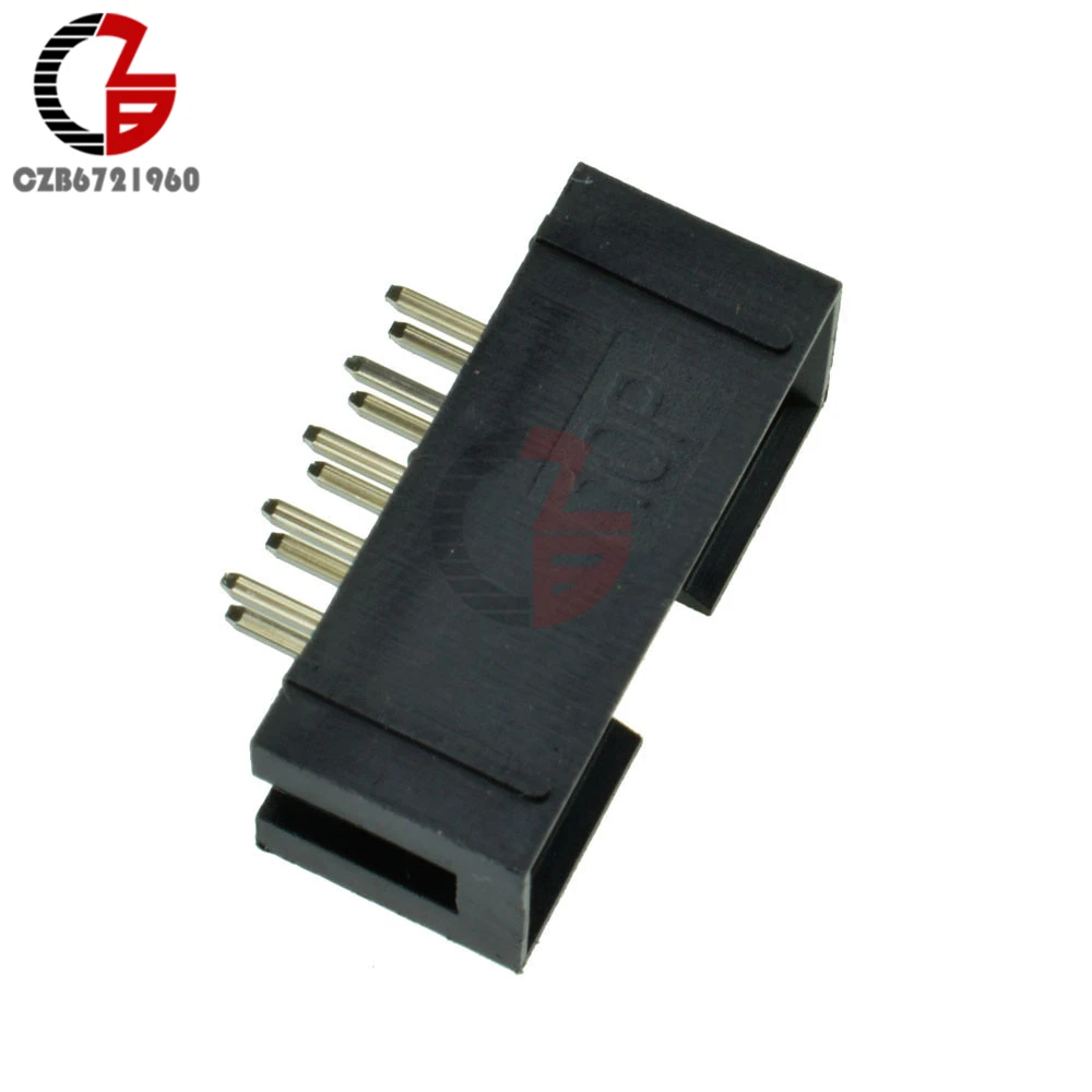 

50PCS 2.54mm 2x5 Pin 10 Pin Straight Male Shrouded header IDC Socket NEW