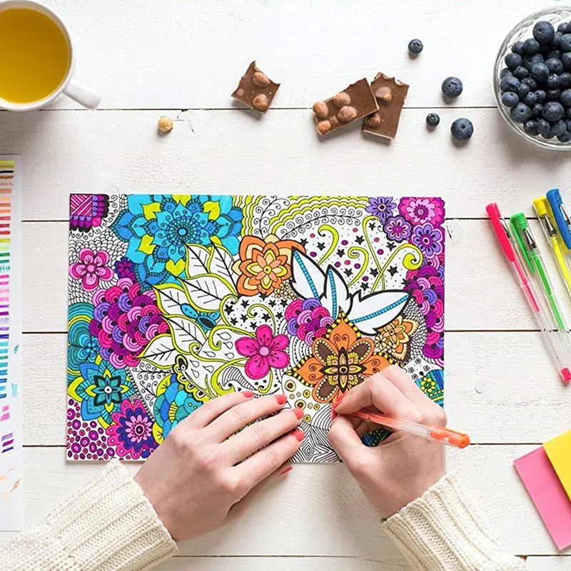 Goedkoop Ccfoud 100 Kleuren Gel Pen Set Schetsen Tekening Kleur Pennen Voor School kantoorbenodigdheden Metallic Pastel Neon Glitter Gel Pennen