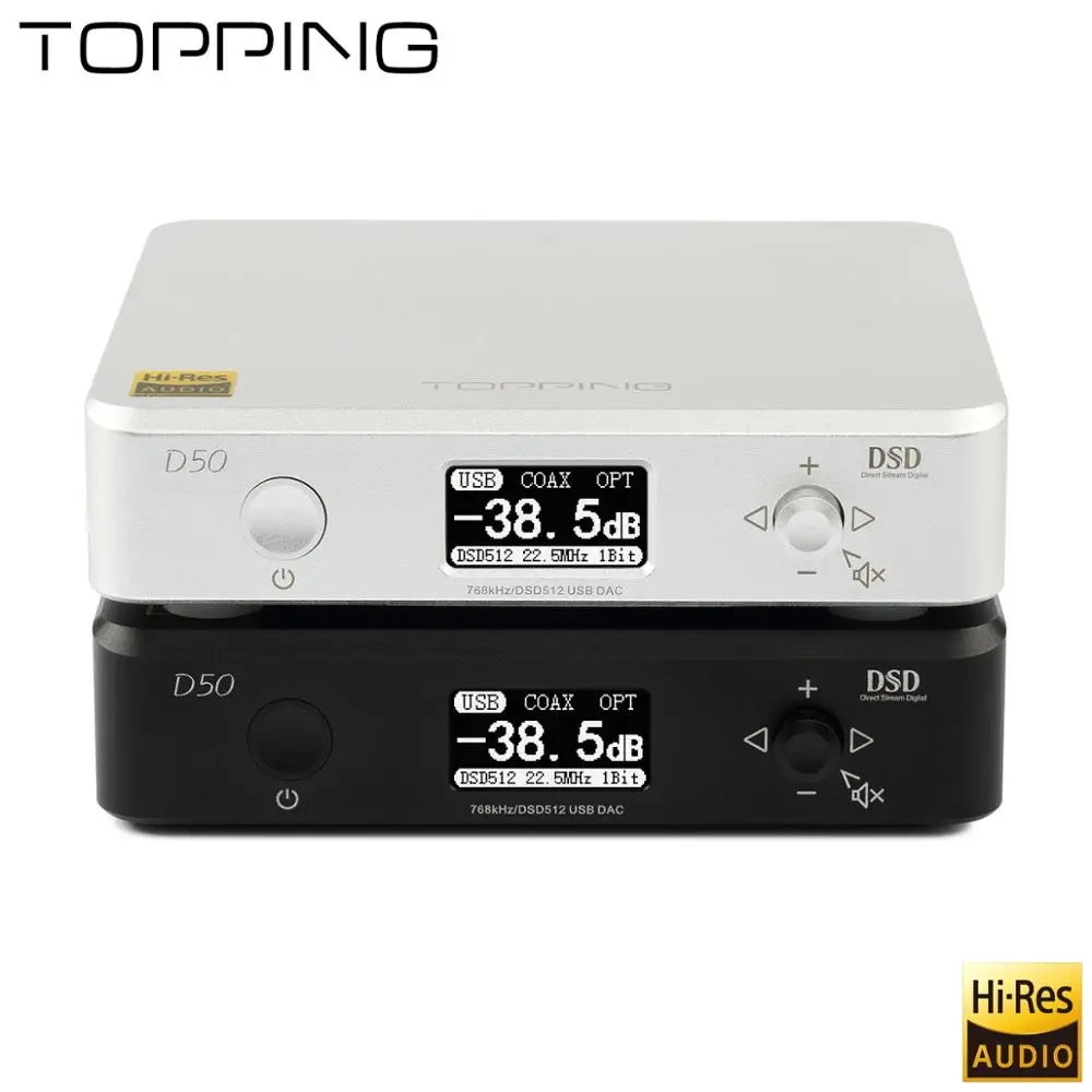 

2018 new TOPPING D50 desktop DAC decoder HIFI fever USB, coaxial, optical, DSD512 hard solution XMOS(XU208) 2x ES9038Q2M OPA1612