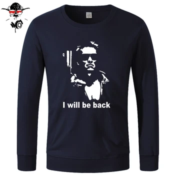 

New Sweatshirts The Terminator Arnold Schwarzenegger I will be back Hoodies Men Cotton Printed long-sleeve Hoodies, Sweatshirts