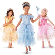 Princess Dress for Girls Kids Party Cinderella Rapunzel Belle Aurora Cosplay Costume Child Halloween Birthday Fancy Summer Dress цена Princess Dress for Girls Kids Party Cinderella Rapunzel Belle Aurora Cosplay Costume Child Halloween Birthday Fancy Summer Dress цены онлайн