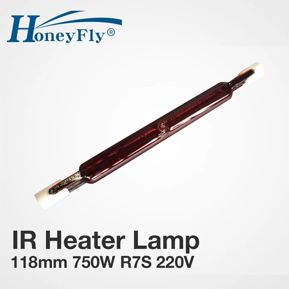 Infravermelho da Lâmpada de Halogéneo Gêmeo para Secagem de Aquecimento de Quartzo Tubo de Vidro Honeyfly v 750 w Lâmpadas Halógenas Tubo Espiral 5 Pcs J118 220
