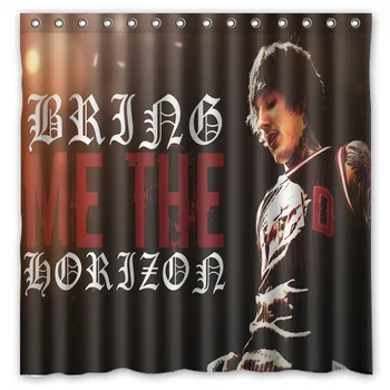 

[180*180cm]Custom Bring Me The Horizon Polyester Bathroom Shower Curtain Waterproof Fabric Bath Decorative Curtain with Hooks