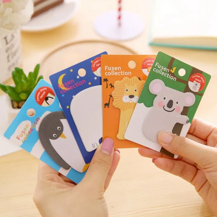 

Kawaii Cartoon Koala Lion Polar Bear Penguin Stickers Memo Pads Lovely Sticker for Diary Decoration Student Supplies