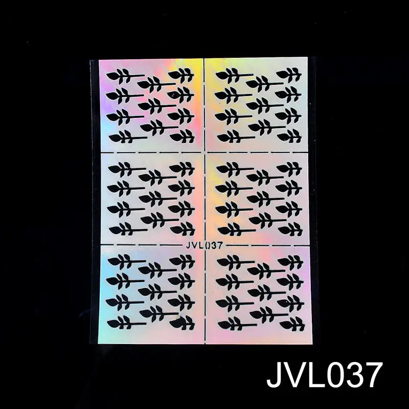 YWK 1 лист серебряный полый трафарет для ногтей наклейки рыбья чешуя узор DIY стемпинг ногтей покрытие руководство маникюрные инструменты - Цвет: JVL037