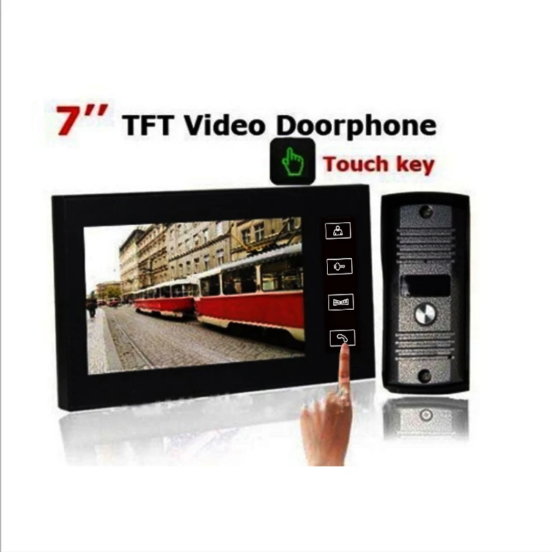 

7 Inch TFT Touch Screen Color Video Door Phone Cmos Night Version Camera Intercom system 11 Door Bell Rings