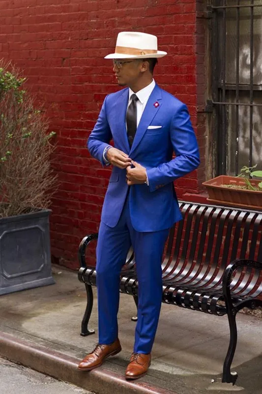 font b Custom b font font b Made b font Classic Royal Blue Groom Tuxedos