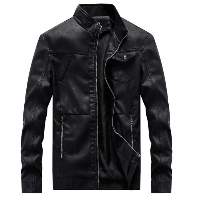 

M-6XL New Arrival Leather Jacket Men Coats jaqueta de couro masculina Fashion PU Outerwear Men Business Faux Fur Male Jacket