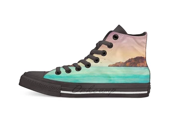 

Glowing Mediterran Design breathable Casual High Top lace-up Canvas shoes sneakers For Drop shipping