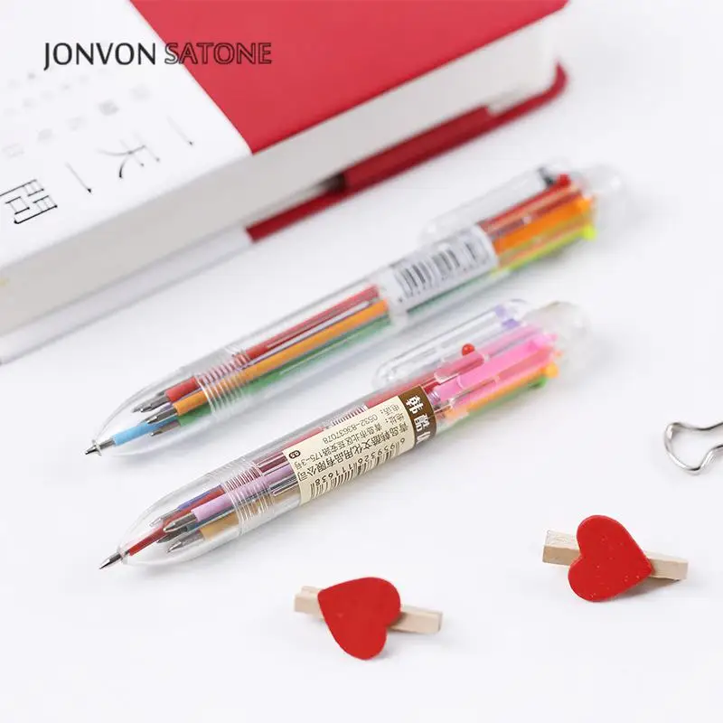 Jonvon Satone 50 шт. оптовая продажа цветная масляная ручка с прессом 6 в 1 искусственные
