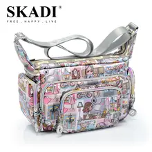 Женские сумки через плечо с цветочным принтом, Холщовая Сумка через плечо, нейлоновая ткань Оксфорд, женские сумки Bolsas Femininas