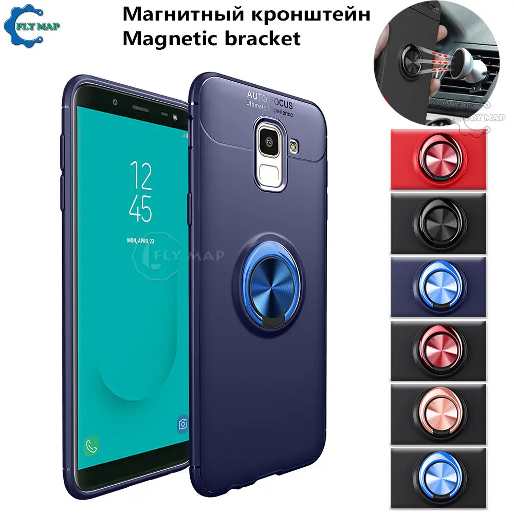 Чехол с металлическим кольцом для Samsung Galaxy J6 2018 SM J600 J600FN J600F/DS J 6 6J силиконовый