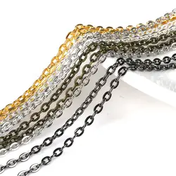 5x4 мм 5 м/лот Мода Утюг цепочка на шею 5 цветов железные цепочки выводы для DIY браслет Цепочки и ожерелья ювелирных изделий