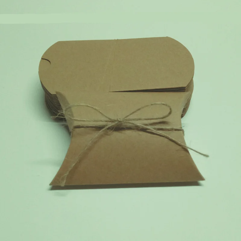 50 штук крафт-бумажная подушка, картонная коробка, маленький размер, бумажная коробка для пятен, бумажная коробка, подарочные пакеты, коробка для конфет