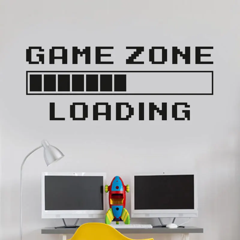 

Game Room Home Decor Computer Loading Video Game Loading Wall Decal Wall Quote Wall Mural Gamer Sign Sticker Playroom Decor 3094