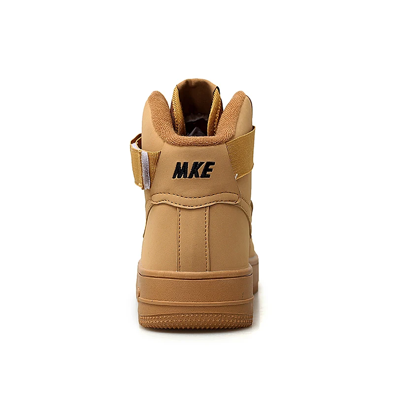 Classic Air Force One AF1 Brand Men Sneakers Wheat Color High Top Mens Breathable Skateborad Shoes Man Antiskid Sport Shoes