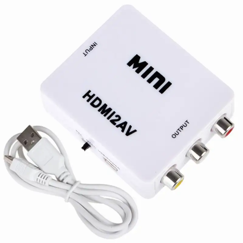 

Mini HDMI Interface HD Video Converter Box HD To AV/CVSB Video HDMI To AV Adapter HDMI2AV for PC/PS3/VCR/DVD PAL/NTSC Output