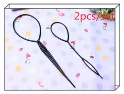 Новый 1 комплект черный хвост клип волос инструмент для Плетения КОС пластик конский хвост создатель инструмент для укладки петля